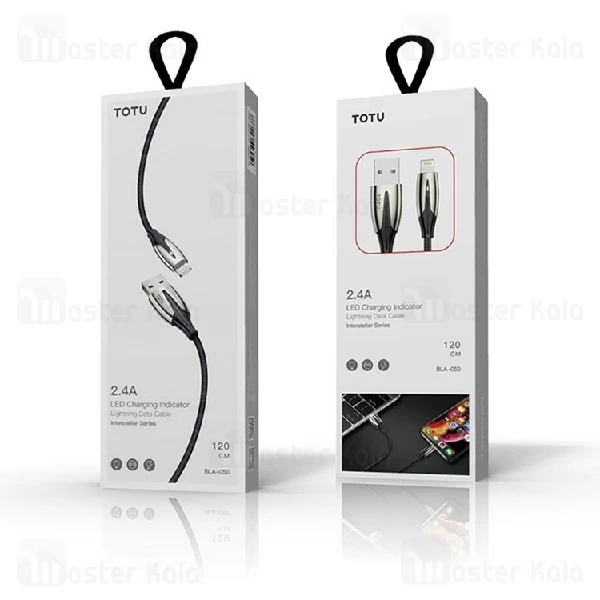 کابل لایتنینگ توتو TOTU BLA-050 Data Cabe توان 2.4 آمپر و طول 1.2 متر