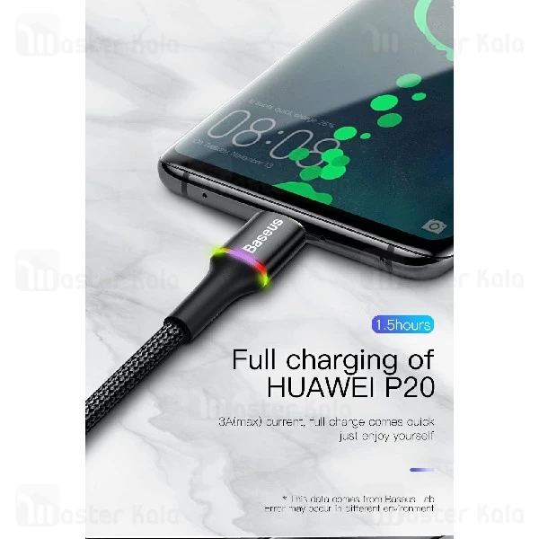 کابل میکرو یو اس بی بیسوس Baseus Halo CAMGH-D01 توان 3 آمپر و طول 25 سانتی متر