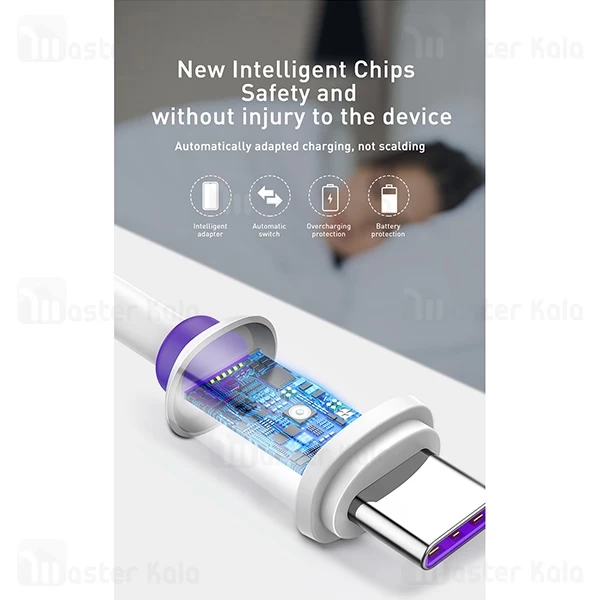 کابل Type C سوپر شارژ بیسوس Baseus Purple Ring 4A CATZS-01 توان 40 وات