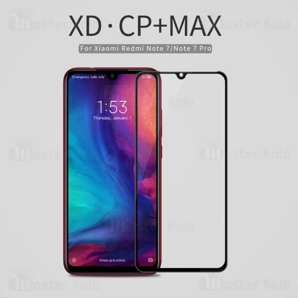 محافظ صفحه شیشه ای تمام صفحه تمام چسب نیلکین شیائومی Xiaomi Redmi Note 7 XD CP+ Max