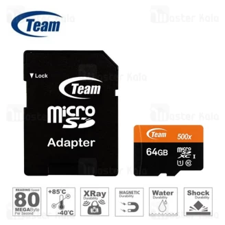 کارت حافظه میکرو اس دی 64 گیگابایت تیم گروپ TeamGruop 600x 80MBs UHS-I 64GB