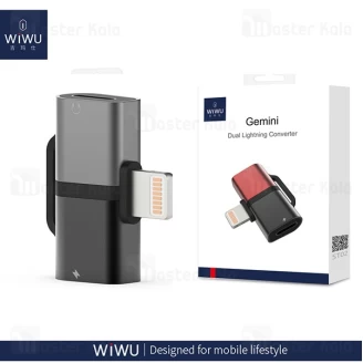 تبدیل لایتنینگ اتصال همزمان هندزفری و شارژر WiWU Gemini ST02 Pro - دو پورت لایتنینگ