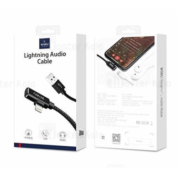 کابل تبدیل لایتنینگ اتصال همزمان هندزفری و شارژر WiWU ST01 Lightning Audio 2 in 1
