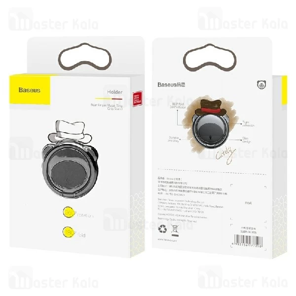 حلقه نگهدارنده موبایل بیسوس Baseus Bear Finger Metal Ring SUBR-01 طرح خرس