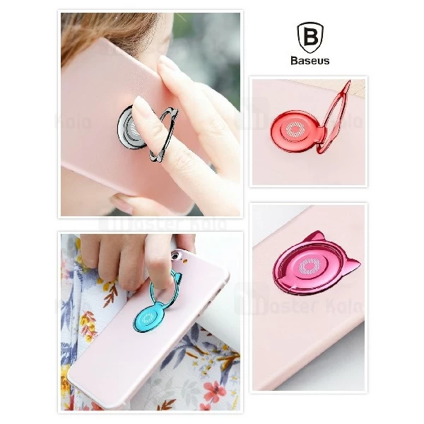 حلقه نگهدارنده موبایل بیسوس Baseus Cat Ear Ring Bracket SUMA-01 طرح گربه