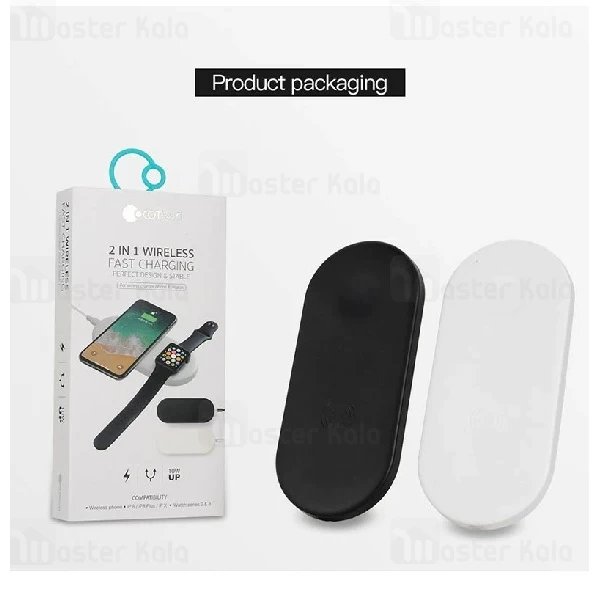 شارژر وایرلس کوتتسی Coteetci WS-7 2 in 1 Wireless 10W شارژ گوشی و اپل واچ