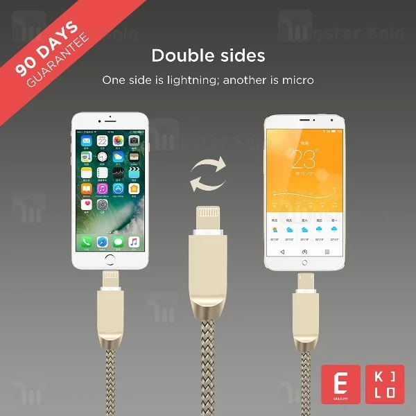 کابل دو کاره جووی JOWAY LI91 Zinc Alloy Cable توان 2 آمپر به طول 2 متر