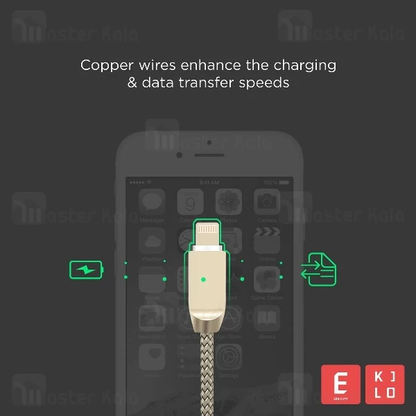 کابل دو کاره جووی JOWAY LI91 Zinc Alloy Cable توان 2 آمپر به طول 2 متر