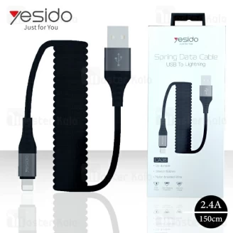 کابل لایتنینگ یسیدو Yesido CA38 Spring Data توان 2.4 آمپر و طول 1.5 متر
