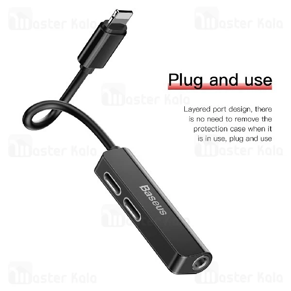 کابل تبدیل Lightning اتصال همزمان هندزفری و شارژر Baseus Audio Converter CALL52-01