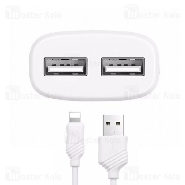 شارژر دیواری هوکو Hoco C12 Dual USB Charger توان 2.4 آمپر همراه با کابل