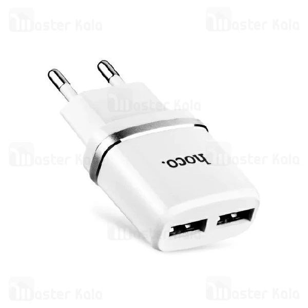 شارژر دیواری هوکو Hoco C12 Dual USB Charger توان 2.4 آمپر همراه با کابل
