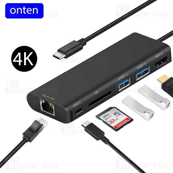 هاب شارژر چندکاره اونتن Onten OTN-9180 Type-C Multi-function Dock قابلیت انتقال اطلاعات