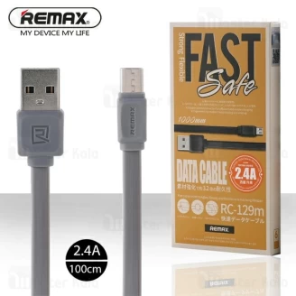 کابل میکرو یو اس بی ریمکس Remax RC-129m توان 2.4 آمپر و طول 1 متر