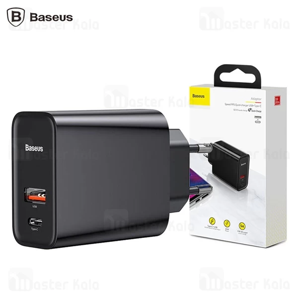 شارژر دیواری دو پورت Baseus Speed PPS QC3.0 CCFS-C01 30W با پورت تایپ سی