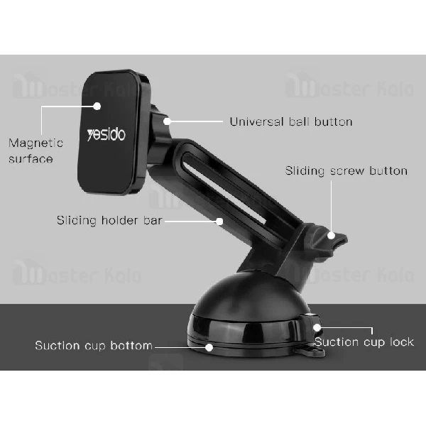 پایه نگهدارنده موبایل یسیدو Yesido C39 Car Holder طراحی تلسکوپی