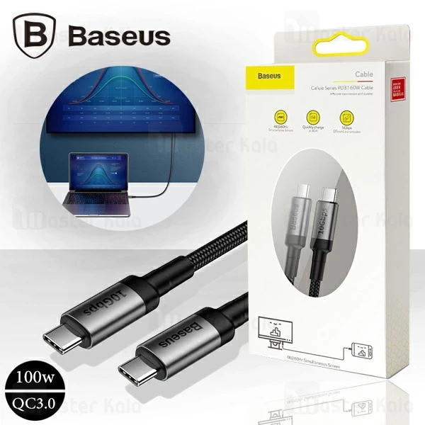 کابل دو سر تایپ سی Baseus Cafule PD3.1 100W QC3.0 Cable قابلیت اتصال به TV