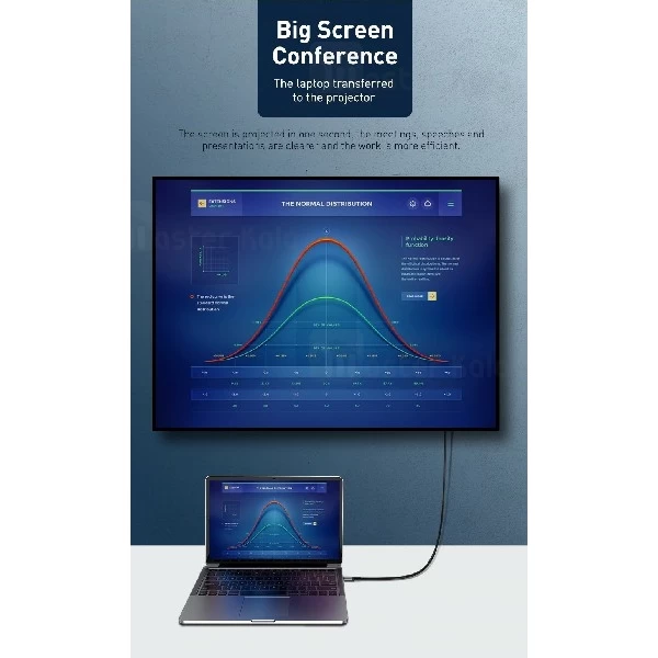 کابل دو سر تایپ سی Baseus Cafule PD3.1 100W QC3.0 Cable قابلیت اتصال به TV