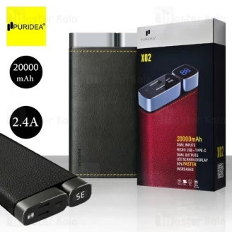 پاوربانک 20000 میلی آمپر پوریدا Puridea X02 Power Bank با روکش چرمی