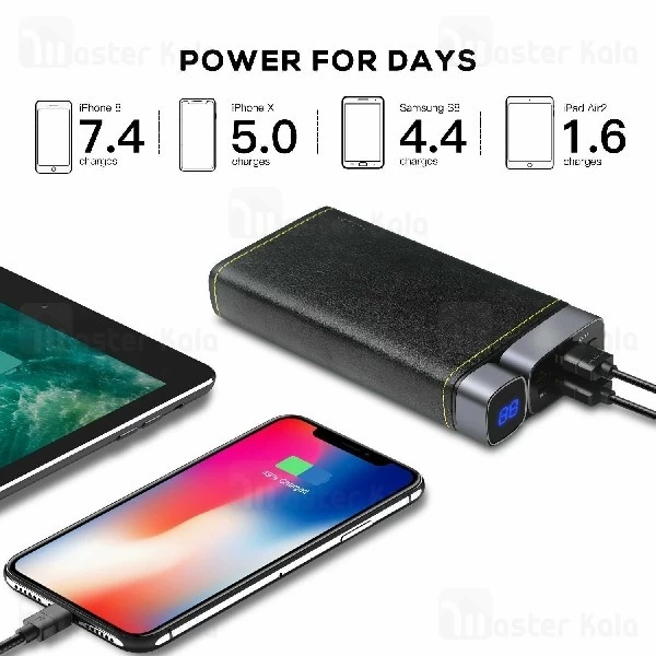پاوربانک 20000 میلی آمپر پوریدا Puridea X02 Power Bank با روکش چرمی