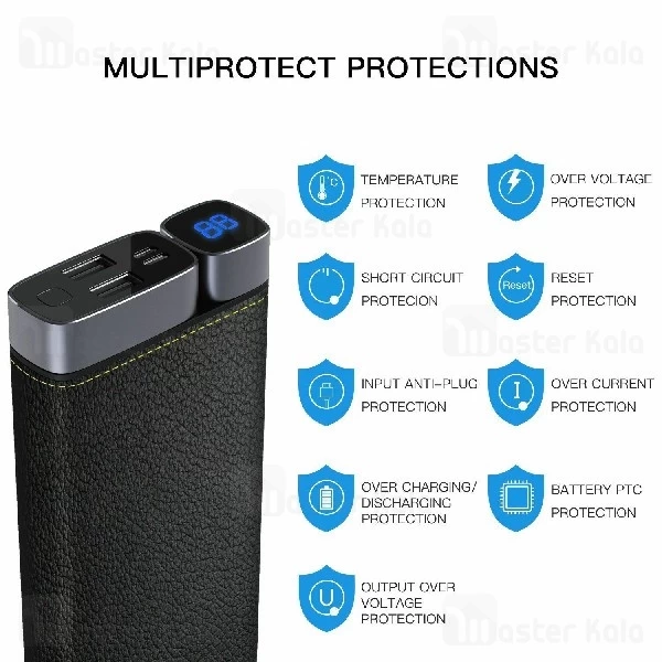 پاوربانک 20000 میلی آمپر پوریدا Puridea X02 Power Bank با روکش چرمی