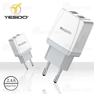 شارژر دیواری یسیدو Yesido YC-21 Dual USB Charger توان 2.4 آمپر همراه با کابل