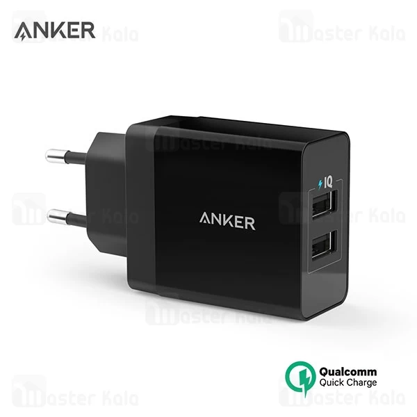 شارژر دیواری فست شارژ انکر Anker A2021 24W 4.8A QC3.0 2 Port