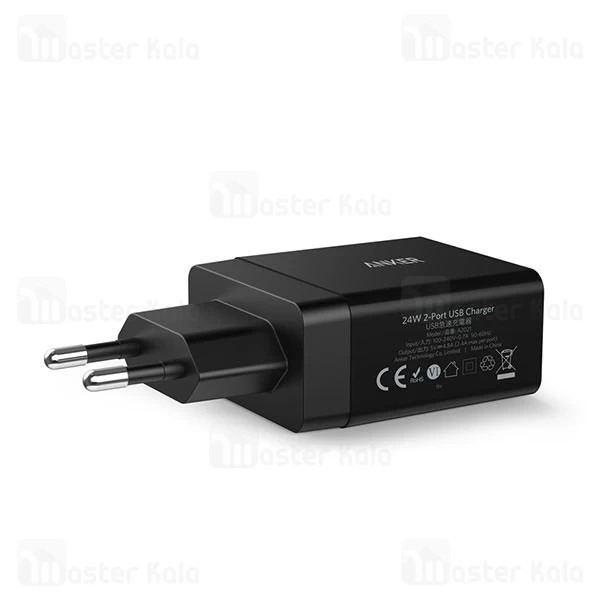 شارژر دیواری فست شارژ انکر Anker A2021 24W 4.8A QC3.0 2 Port