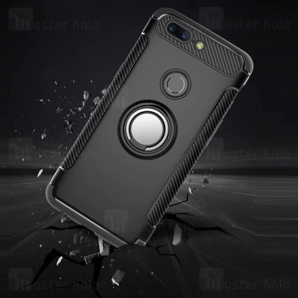 قاب OnePlus 5T Fiber Carbon Rugged Armor Magnetic Ring Case