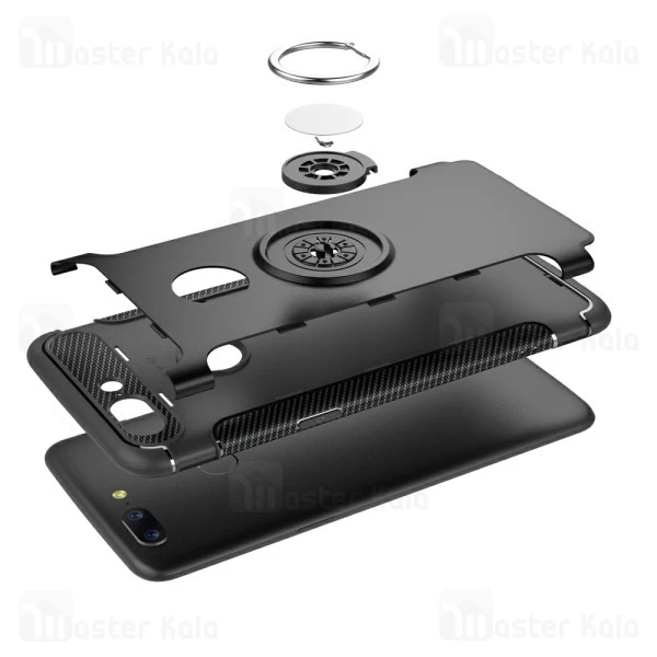 قاب OnePlus 5T Fiber Carbon Rugged Armor Magnetic Ring Case