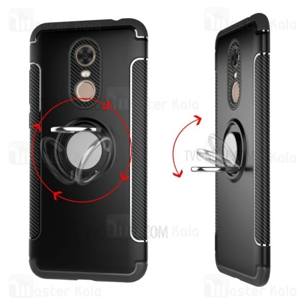 قاب Xiaomi Redmi 5 Plus / Note 5 Fiber Carbon Rugged Armor Magnetic Ring Case 