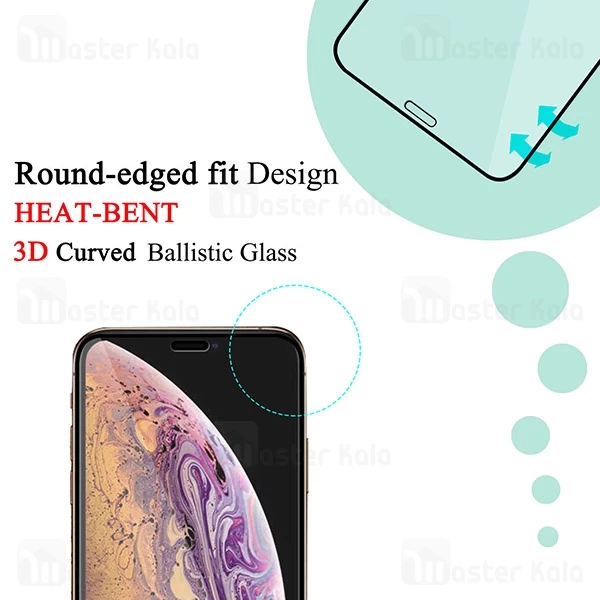 محافظ صفحه شیشه ای تمام صفحه تمام چسب آیفون Apple iPhone 11 Pro Max Mocol Glass