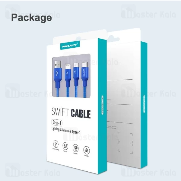 کابل سه سر نیلکین Nillkin Swift 3-in-1 Cable توان 3 آمپر