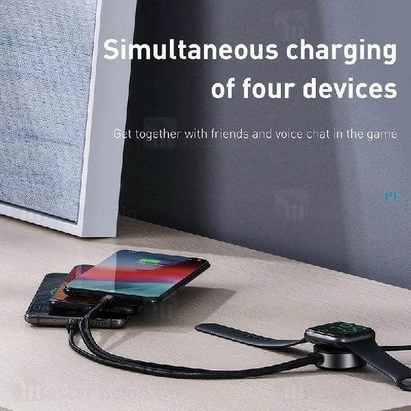 کابل چهار کاره بیسوس Baseus Star Ring 4in1 Wireless Charger مناسب iWatch