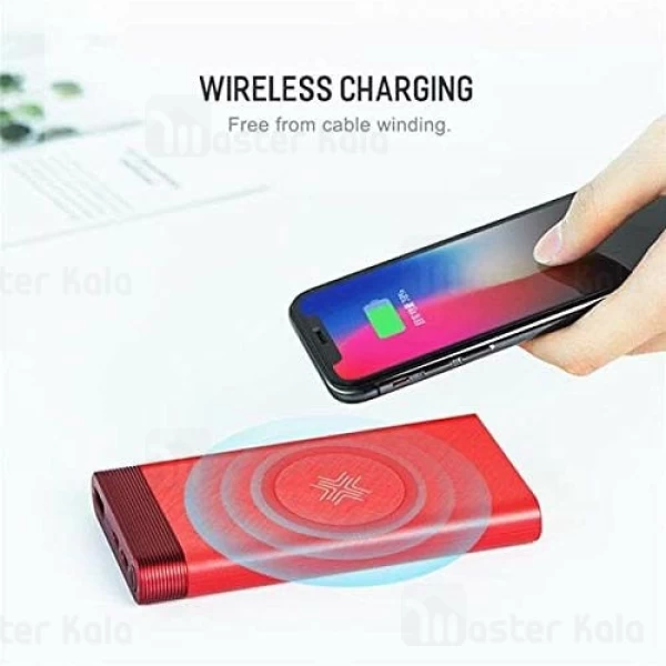 پاوربانک وایرلس 10000 میلی آمپر راک Rock RMP0385 Wireless توان 2.4 آمپر