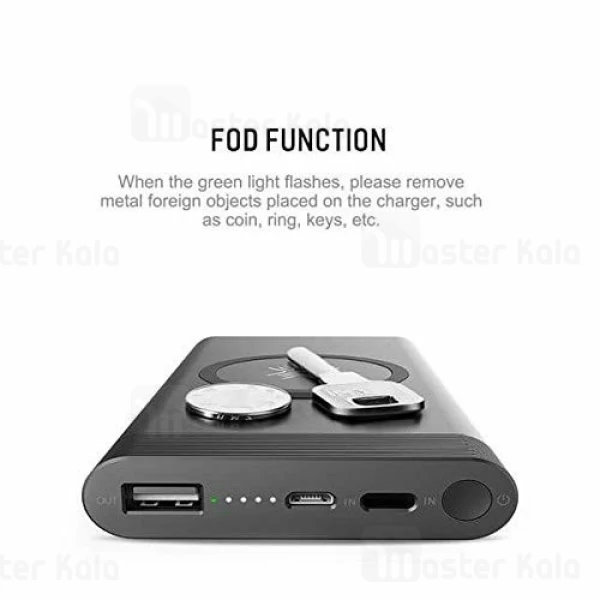 پاوربانک وایرلس 10000 میلی آمپر راک Rock RMP0385 Wireless توان 2.4 آمپر