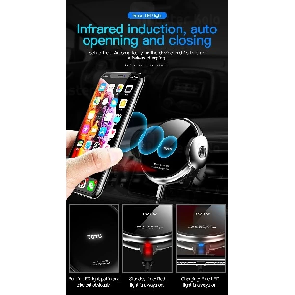 پایه نگهدارنده و شارژر وایرلس توتو TOTU CACW-037 Star Lord 2 توان 15 وات