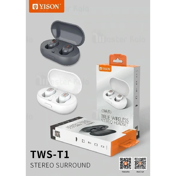 هندزفری بلوتوث دوتایی وایسون Yison TWS-T1 True Wireless Earphones