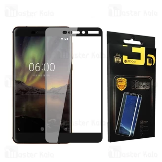 محافظ صفحه شیشه ای تمام صفحه تمام چسب نوکیا Nokia 6.1 2018 9D Glass