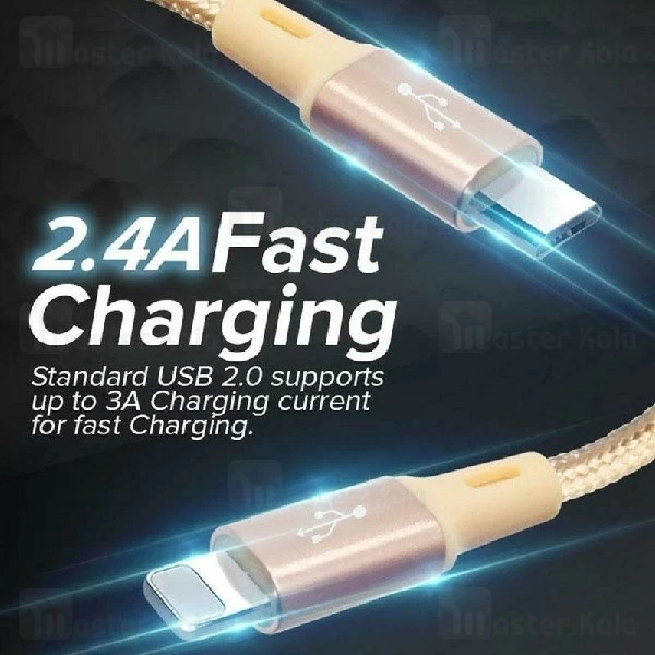 کابل سه سر باوین Bavin CB-076 3 in 1 Cable توان 2.4 آمپر و طول 1.2 متر