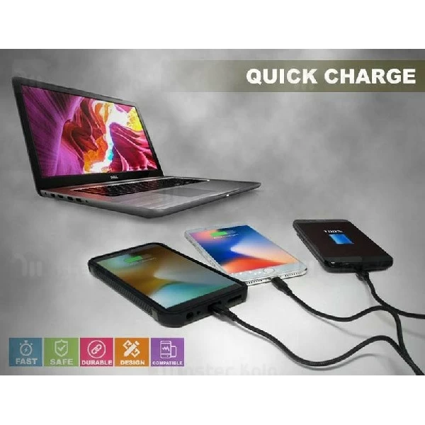 کابل سه سر باوین Bavin CB-076 3 in 1 Cable توان 2.4 آمپر و طول 1.2 متر