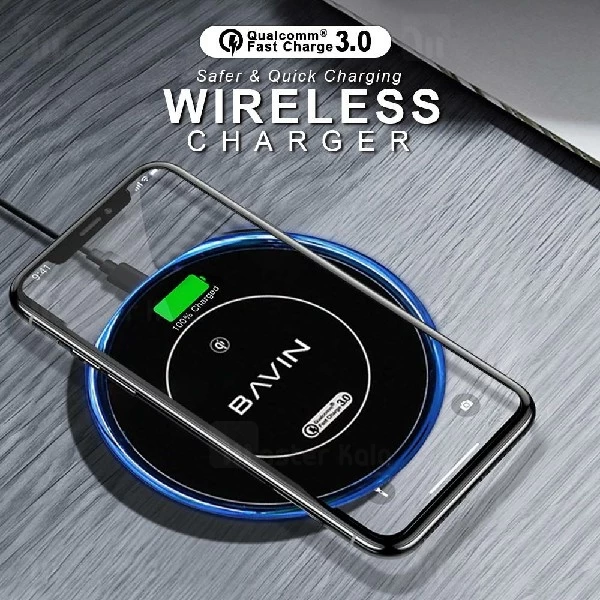 شارژر وایرلس فست شارژ باوین Bavin PC518 QC3.0 Wireless Charger توان 5 وات