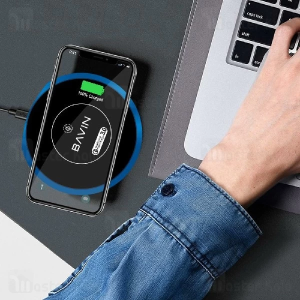 شارژر وایرلس فست شارژ باوین Bavin PC518 QC3.0 Wireless Charger توان 5 وات
