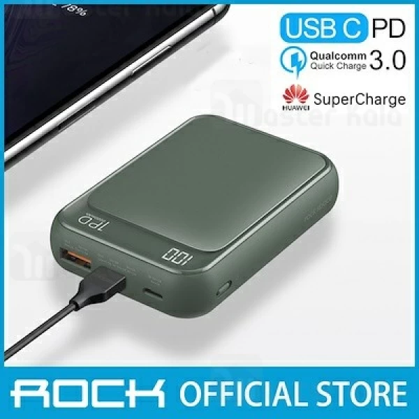 پاوربانک فست شارژ 10000 راک Rock RMP0398 QC3.0 Mini Power Bank توان 3 آمپر