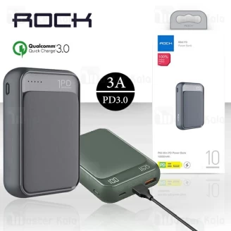 پاوربانک فست شارژ 10000 راک Rock RMP0398 QC3.0 Mini Power Bank توان 3 آمپر