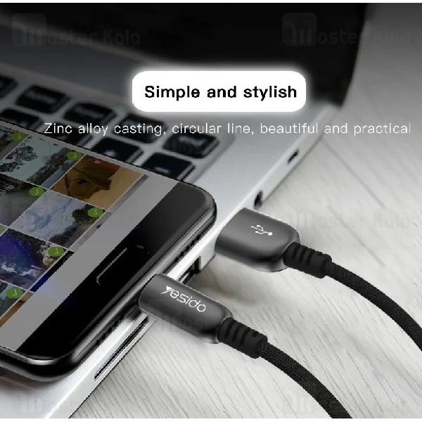 کابل لایتنینگ یسیدو Yesido CA-25 Lightning Cable توان 2.4 آمپر و طول 1.2 متر