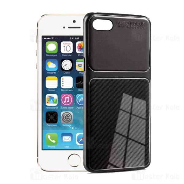 قاب ژله ای طرح چرم فیبر کربنی آیفون Apple iPhone 5 / 5s / SE Auto Focus Fiber Carbon