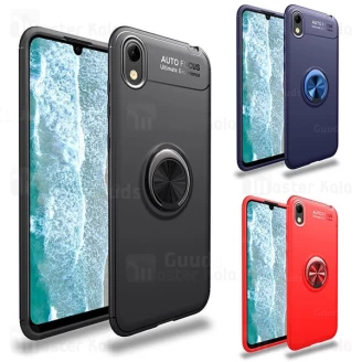 قاب ژله ای طرح چرم انگشتی هواوی Huawei Y5 2019/Y5 Prime 2019/Honor 8s Becation A.F Magnetic Ring