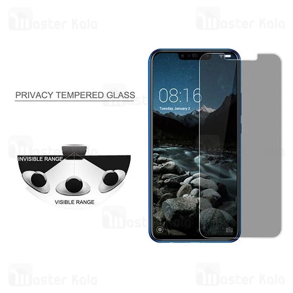 گلس حریم شخصی تمام صفحه و تمام چسب هواوی Huawei Honor 8X Privacy Glass