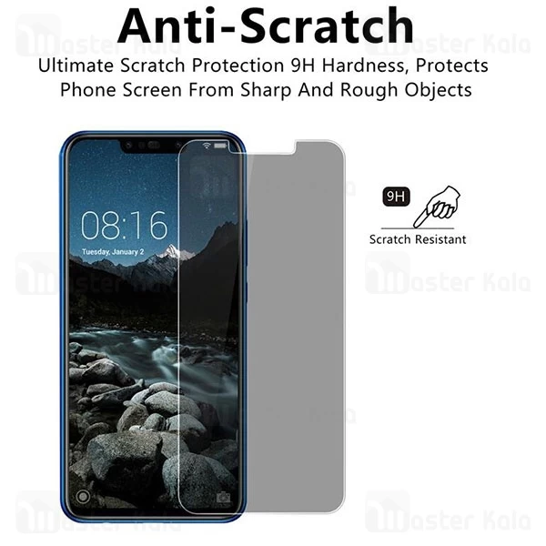 گلس حریم شخصی تمام صفحه و تمام چسب هواوی Huawei Honor 8X Privacy Glass